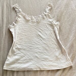 Primark White Cotton Lace-Trim Cami